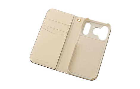 iPhone 17 Prop MICHAEL KORS ubN^CvP[X with Tassel Charm^Beige Pink Stripe