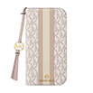 iPhone 17 Prop MICHAEL KORS ubN^CvP[X with Tassel Charm^Beige Pink Stripe