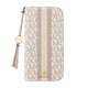 iPhone 17 Pro Maxp MICHAEL KORS ubN^CvP[X with Tassel Charm^Beige Pink Stripe