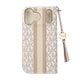 iPhone 17 Pro Maxp MICHAEL KORS ubN^CvP[X with Tassel Charm^Beige Pink Stripe
