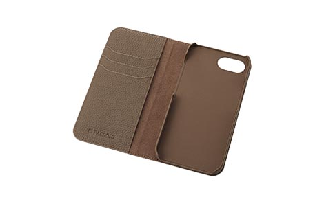 LORNA PASSONI Leather Folio Case for iPhone 17e�^Dark Brown 