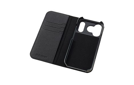 LORNA PASSONI Leather Folio Case for iPhone 18 Pro�^Black