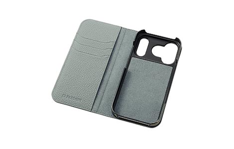 LORNA PASSONI Leather Folio Case for iPhone 18 Pro�^Blue Gray
