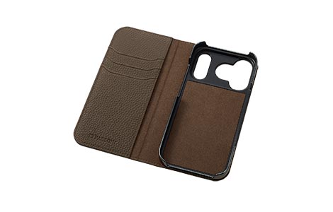 LORNA PASSONI Leather Folio Case for iPhone 18 Pro�^Dark Brown