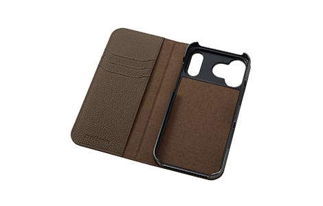 LORNA PASSONI Leather Folio Case for iPhone 18 Pro Max�^Dark Brown