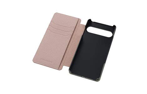LORNA PASSONI Leather Folio Case for Xperia 10 VIII�^Blush Pink