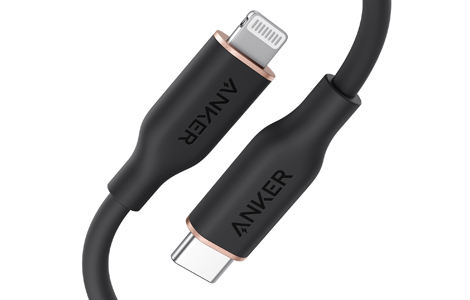 Anker PowerLine III Flow USB-C & ライトニング ケーブル 0.9m - ミッドナイトブラック