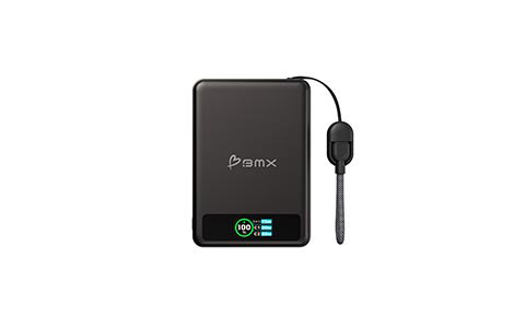 BMX SolidSafe(TM) 10K Solid-State Magnetic Power Bank - Black