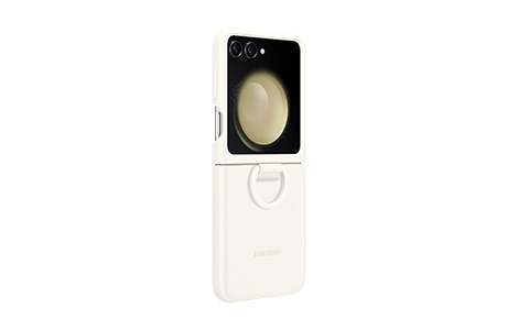 Galaxy Z Flip5 Silicone Case with Ring^Cream