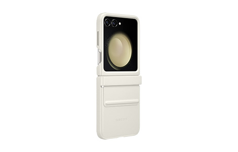 Galaxy Z Flip5 Flap Eco-Leather Case^Cream