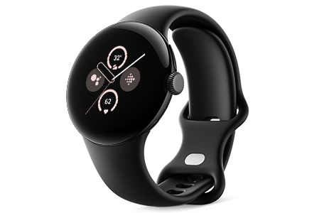 Google Pixel Watch 2 Matte Black アルミケース／Obsidian アクティブ ...