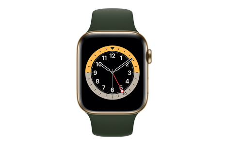 Apple Watch Series 6 44mmゴールドステンレススチールケースとキプロスグリーンスポーツバンド M09f3j Apple Au Online Shop エーユー オンライン ショップ