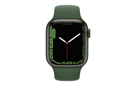 Apple Watch Series 7- 41mmグリーンアルミニウムケースとクローバー 