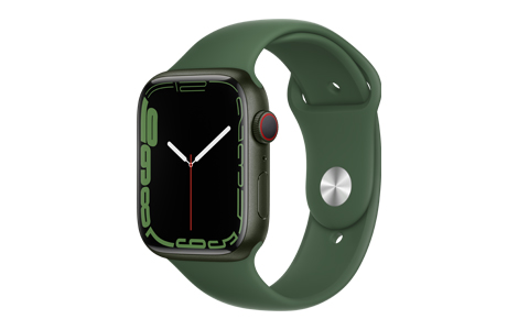Apple Watch Series 7- 45mmグリーンアルミニウムケースとクローバー 