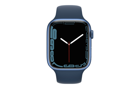 Apple Watch Series 7- 45mmブルーアルミニウムケースとアビスブルー 