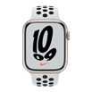Apple Watch Nike Series 7- 45mmスターライトアルミニウムケースとピュアプラチナム/ブラックNikeスポーツバンド