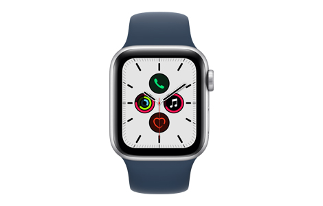 Apple Watch SE- 40mmシルバーアルミニウムケースとアビスブルー 