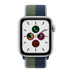 Apple Watch SE- 44mmシルバーアルミニウムケースとアビスブルー/モスグリーンスポーツループ