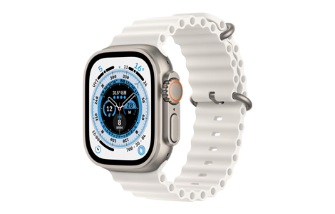 Apple Watch Ultra- 49mmチタニウムケースとホワイトオーシャンバンド 