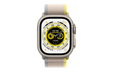 Apple Watch Ultra- 49mmチタニウムケースとイエロー/ベージュトレイル 
