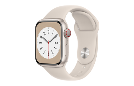 Apple Watch Series 8- 41mmスターライトアルミニウムケースとスター