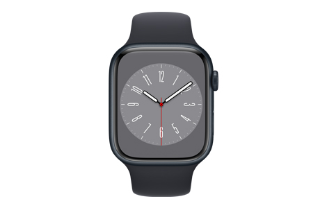 Apple Watch Series 8- 45mmミッドナイトアルミニウムケースと 