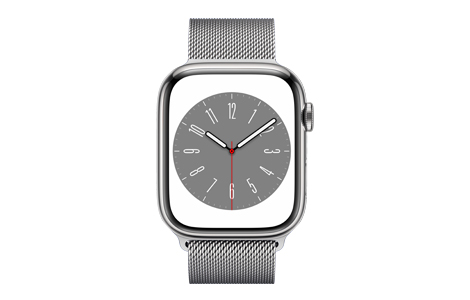 Apple Watch Series 8- 45mmシルバーステンレススチールケースと 