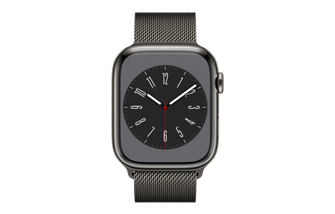 Apple Watch Series 8- 45mmグラファイトステンレススチールケースと