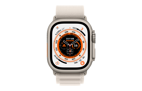 Apple Watch Ultra- 49mmチタニウムケースとスターライトアルパイン