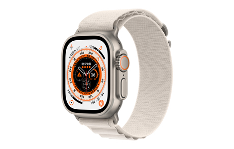 Apple Watch Ultra- 49mmチタニウムケースとスターライトアルパイン ...