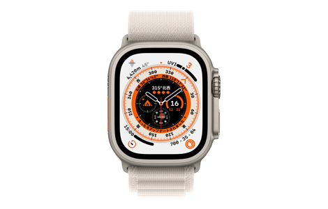 新品未開封 Apple Watch Ultra GPS+Cellular 49mm MQFR3J/A チタニウム スターライトループ M △ 解除済