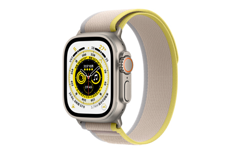 Apple Watch Ultra- 49mmチタニウムケースとイエロー/ベージュトレイル