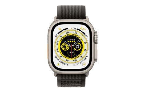 Apple Watch Ultra- 49mmチタニウムケースとブラック/グレイトレイル 