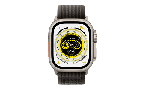 Apple Watch Ultra- 49mmチタニウムケースとブラック/グレイトレイル