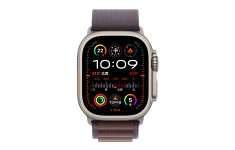 Apple Watch Ultra 2- 49mmチタニウムケースとインディゴアルパイン