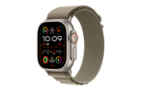 Apple Watch Ultra 2- 49mmチタニウムケースとオリーブアルパイン