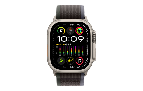 Apple Watch Ultra 2- 49mmチタニウムケースとブルー/ブラックトレイル