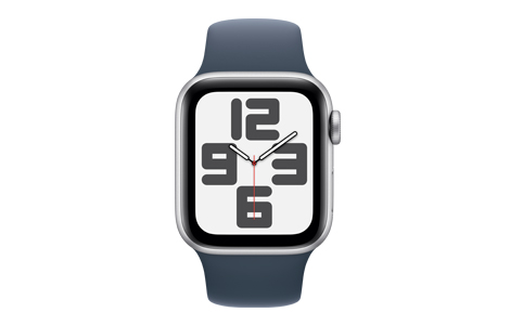 Apple Watch SE (第2世代)- 40mmシルバーアルミニウムケースとストームブルースポーツバンド - M/L（MRGM3J）/Apple|  au Online Shop（エーユー オンライン ショップ）