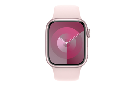Apple Watch Series 9- 41mmピンクアルミニウムケースとライトピンク