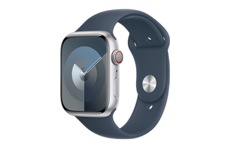 Apple Watch Series 9- 45mmシルバーアルミニウムケースとストームブルースポーツバンド - M/L（MRMH3J）/Apple|  au Online Shop（エーユー オンライン ショップ）
