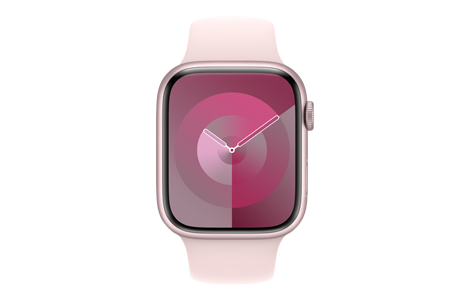Apple Watch Series 9- 45mmピンクアルミニウムケースとライトピンク