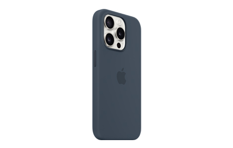 MagSafe対応iPhone 15 Proシリコーンケース - ストームブルー