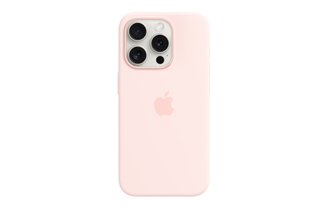 MagSafe対応iPhone 15 Proシリコーンケース - ライトピンク