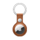 AirTag Leather Key Ring - Saddle Brown