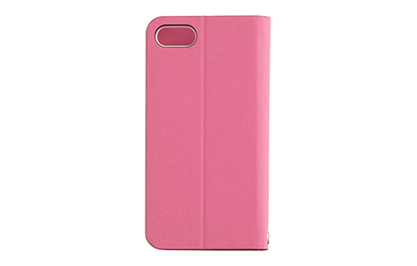 iPhone 8用 ブックタイプケース／ピンク