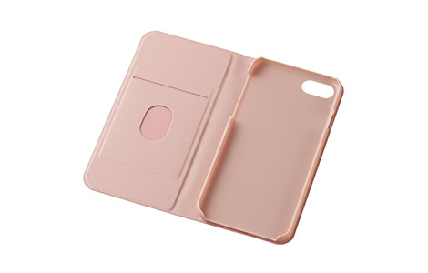 iPhone 8用 シルキーブックタイプケース／ピンク