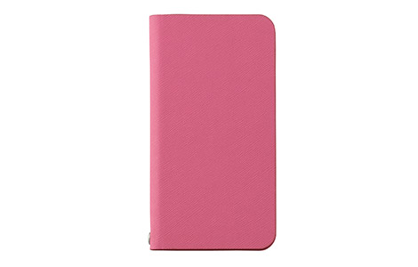iPhone X用 ブックタイプケース／ピンク