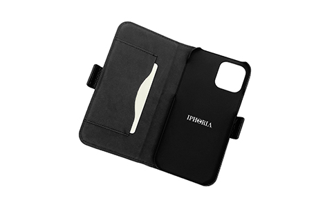 【au限定】IPHORIA Black Bow Book Case for iPhone 12_iPhone 12 Pro with Bag