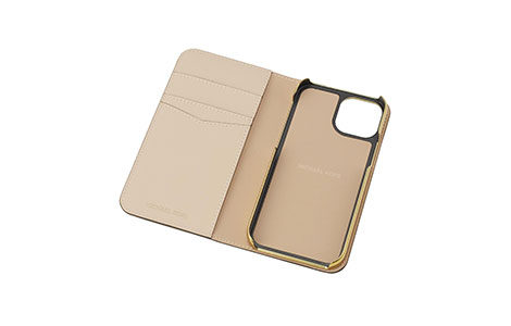 iPhone 13 mini用 MICHAEL KORS ブックタイプケース／Beige Pink