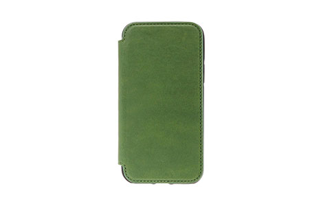 FOX AGING-LEATHER FOLIO CASE FOR iPhone 13 Pro／Green